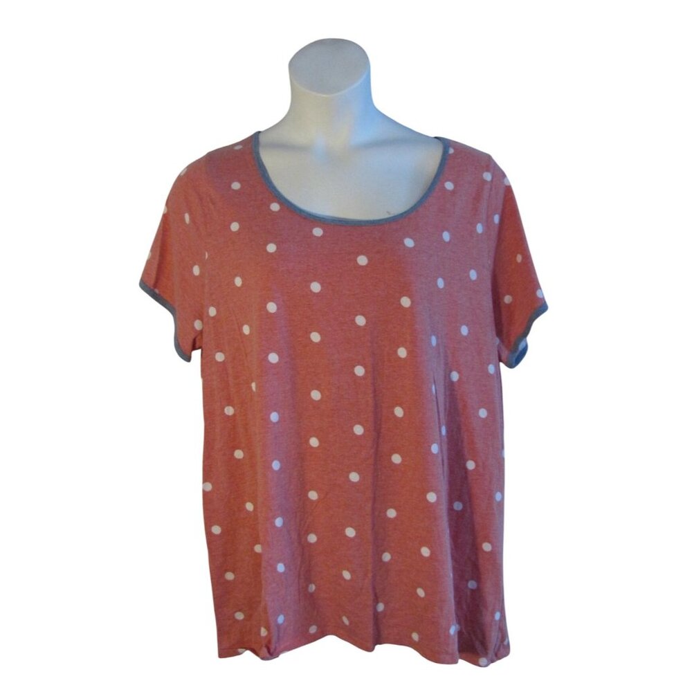 LuLaRoe 3X 3XL Heathered Red White Polka Dot Classic Tee Knit Shirt Top